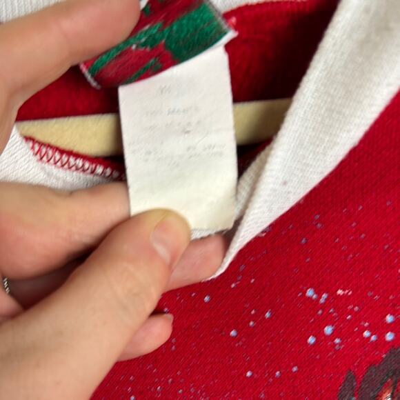 Vintage Red Graphic Oversized Sweatshirt with Peter Pan Collar - Picture 3 of 6